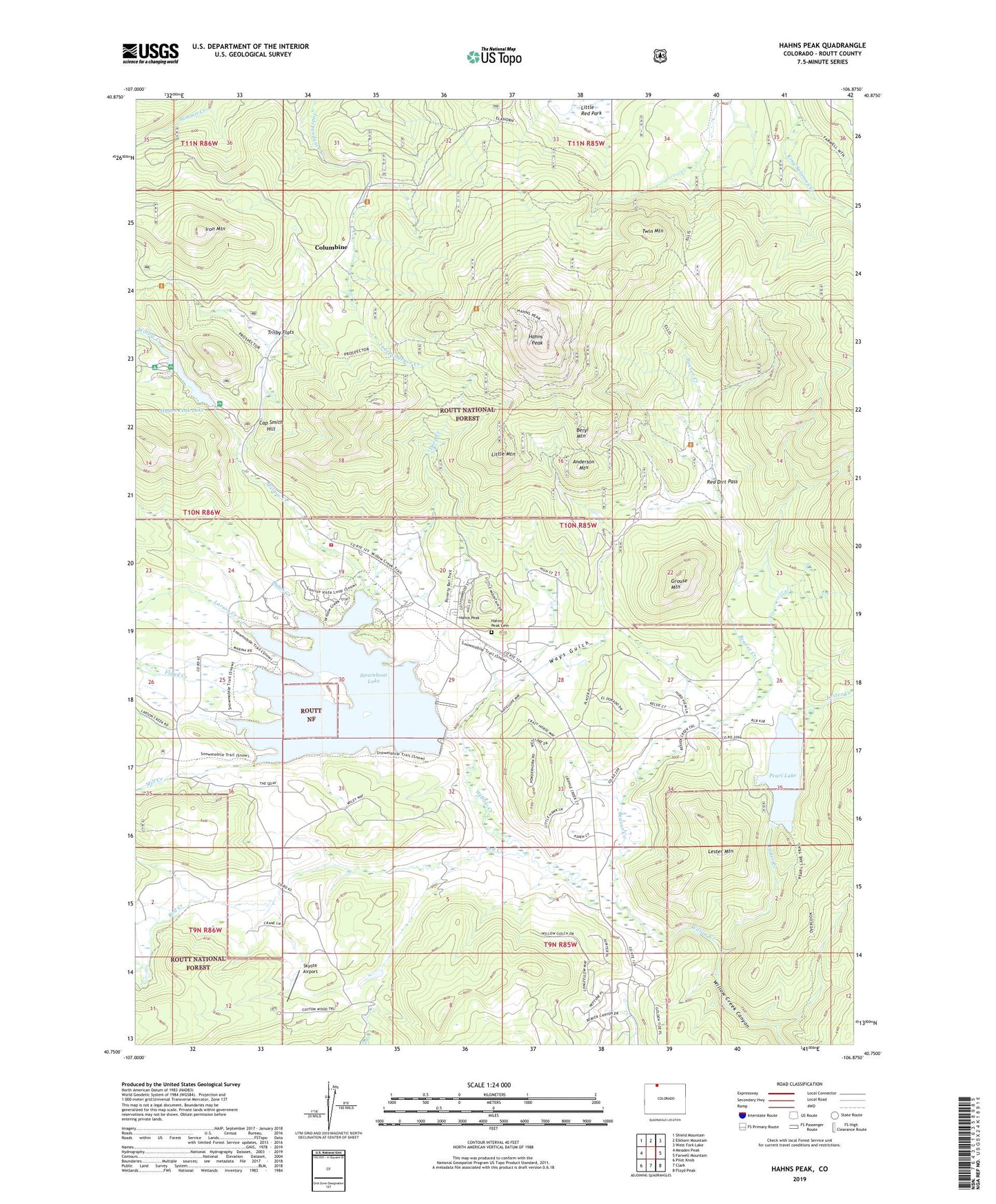 Hahns Peak Colorado US Topo Map Image