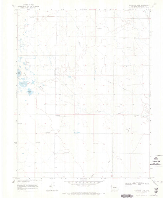 Classic USGS Harrence Lake Colorado 7.5'x7.5' Topo Map Image