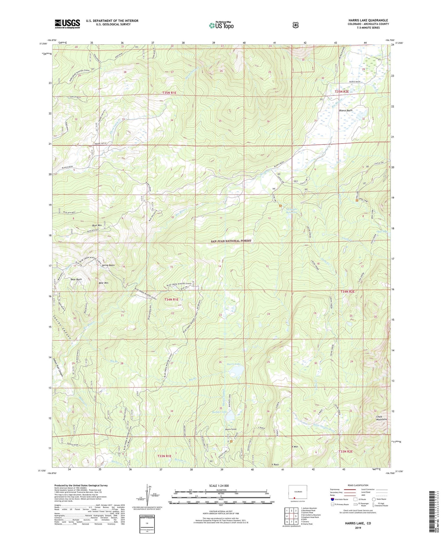 Harris Lake Colorado US Topo Map Image