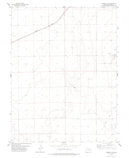 Classic USGS Haswell NE Colorado 7.5'x7.5' Topo Map Image