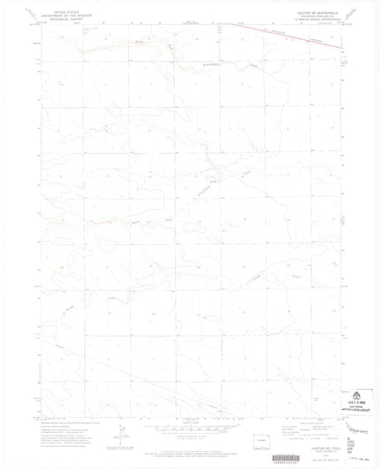 Classic USGS Haxtun SE Colorado 7.5'x7.5' Topo Map Image
