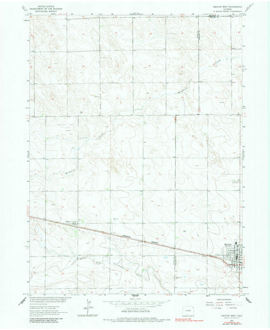 Classic USGS Haxtun West Colorado 7.5'x7.5' Topo Map Image