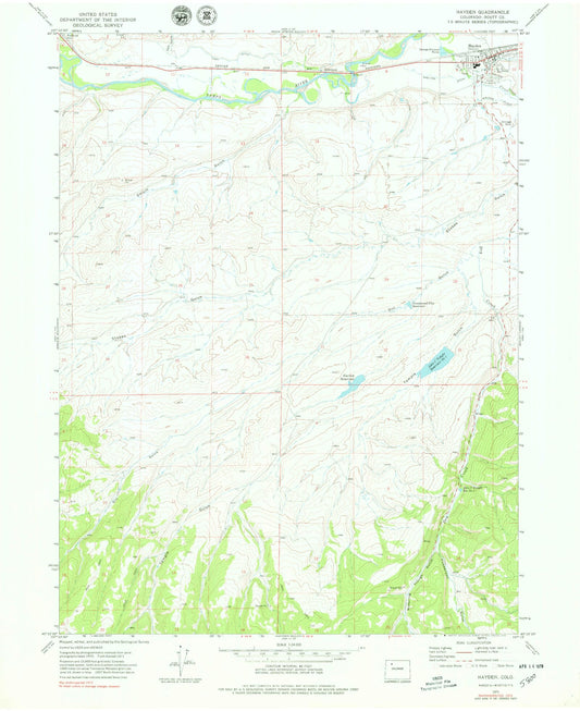 Classic USGS Hayden Colorado 7.5'x7.5' Topo Map Image