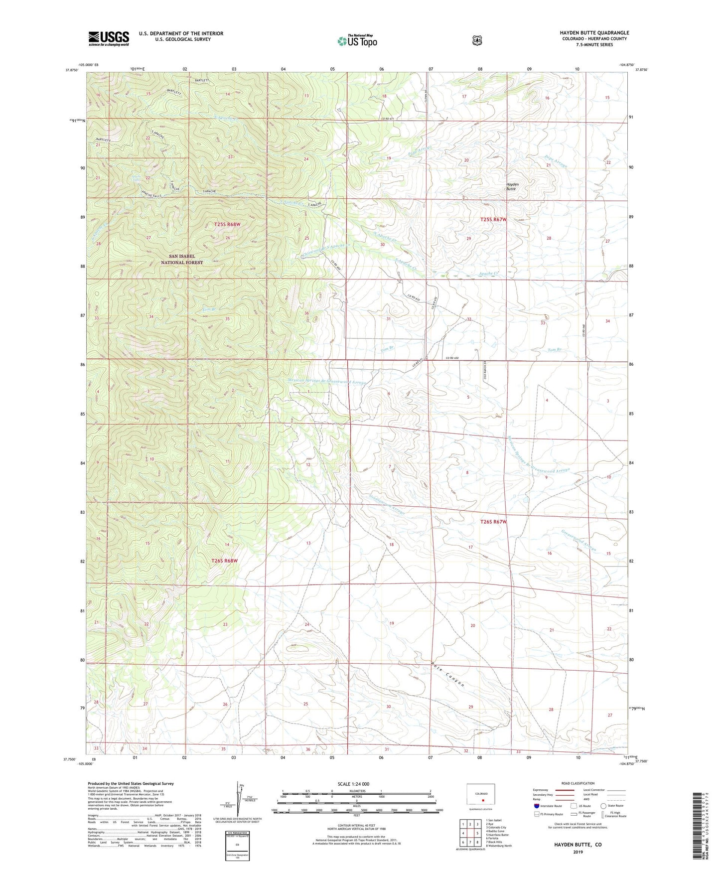 Hayden Butte Colorado US Topo Map Image
