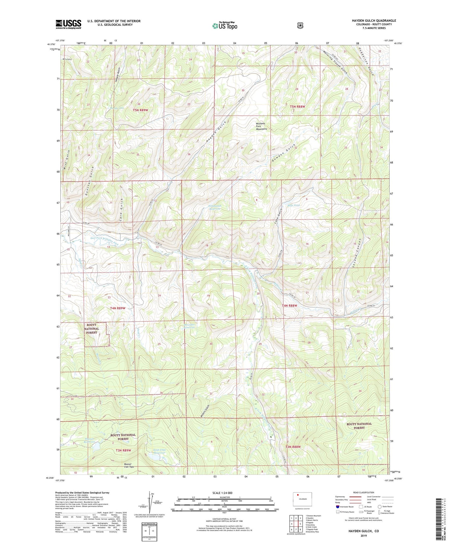 Hayden Gulch Colorado US Topo Map Image