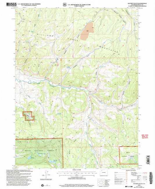 Classic USGS Hayden Gulch Colorado 7.5'x7.5' Topo Map Image
