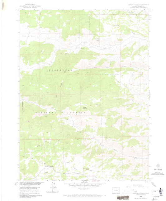 Classic USGS Haystack Gulch Colorado 7.5'x7.5' Topo Map Image