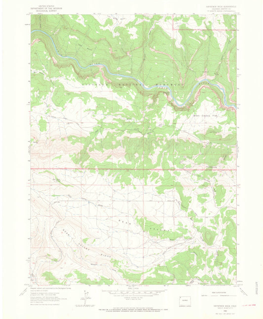 Classic USGS Haystack Rock Colorado 7.5'x7.5' Topo Map Image