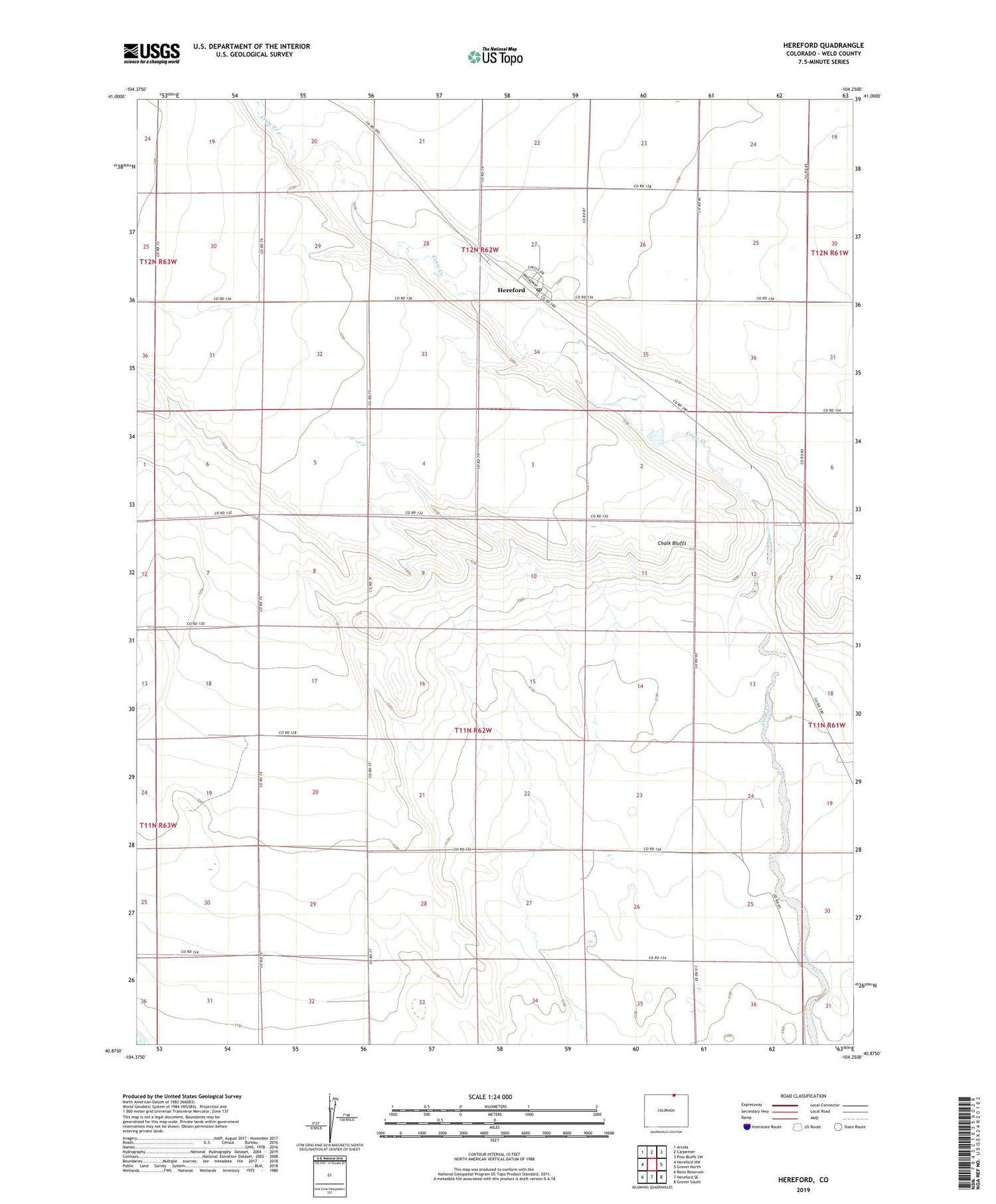 Hereford Colorado US Topo Map Image