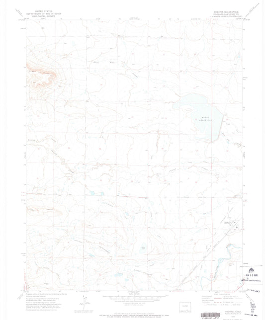 Classic USGS Hoehne Colorado 7.5'x7.5' Topo Map Image