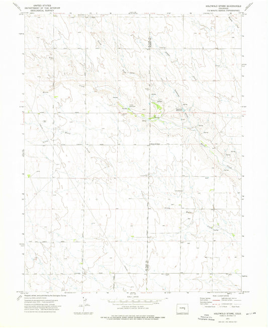 Classic USGS Holtwold Store Colorado 7.5'x7.5' Topo Map Image