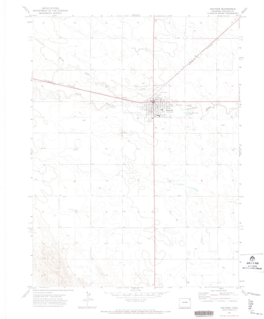 Classic USGS Holyoke Colorado 7.5'x7.5' Topo Map Image