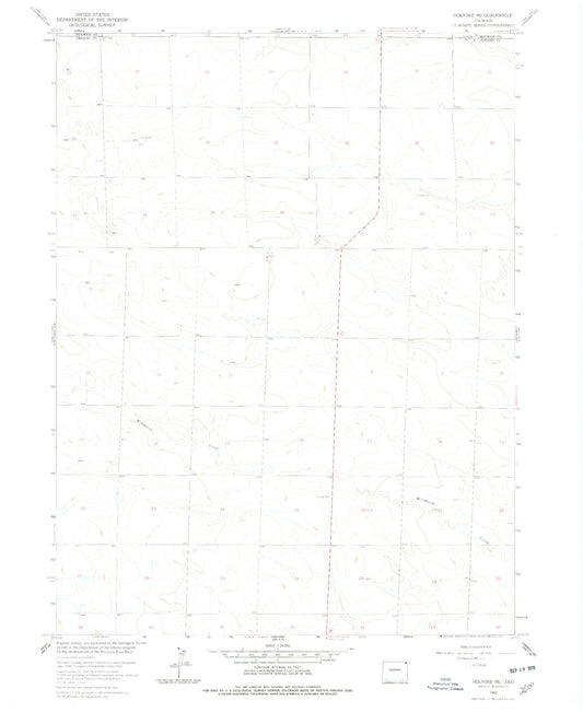 Classic USGS Holyoke NE Colorado 7.5'x7.5' Topo Map Image