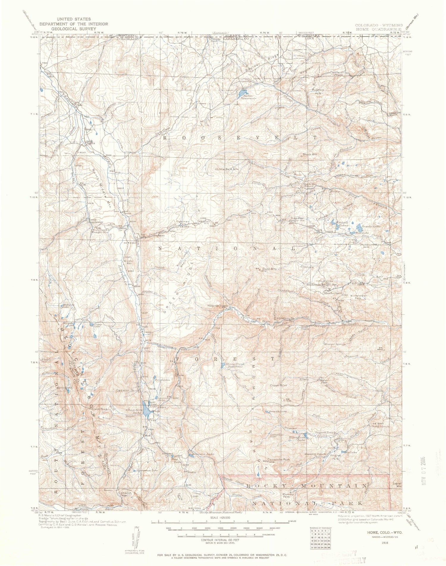 Historic 1916 Home Colorado 30'x30' Topo Map Image