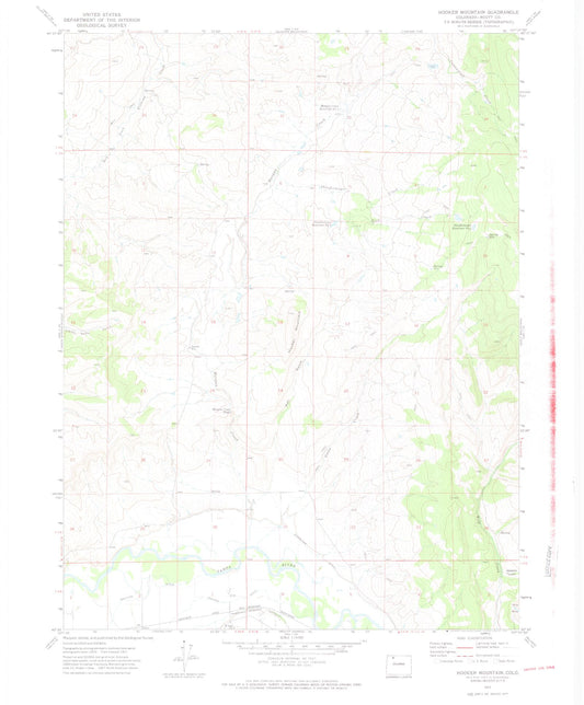 Classic USGS Hooker Mountain Colorado 7.5'x7.5' Topo Map Image