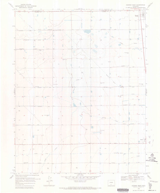 Classic USGS Hooper West Colorado 7.5'x7.5' Topo Map Image