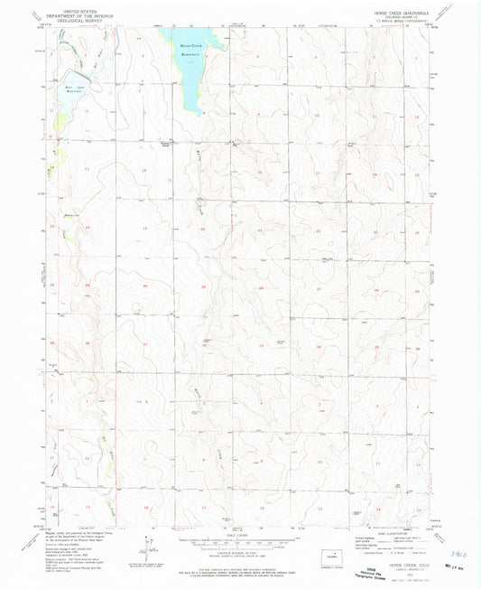 Classic USGS Horse Creek Colorado 7.5'x7.5' Topo Map Image