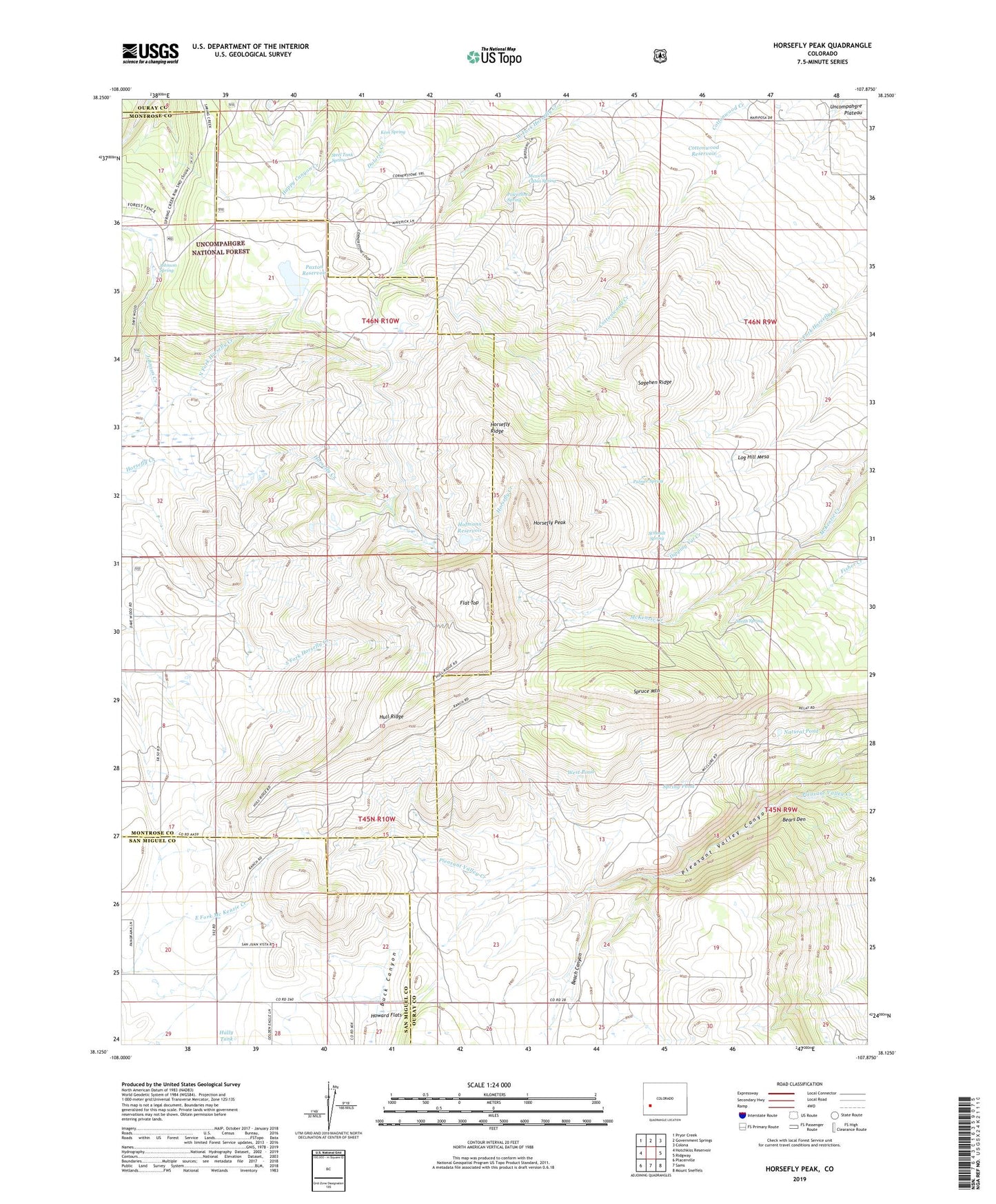 Horsefly Peak Colorado US Topo Map Image