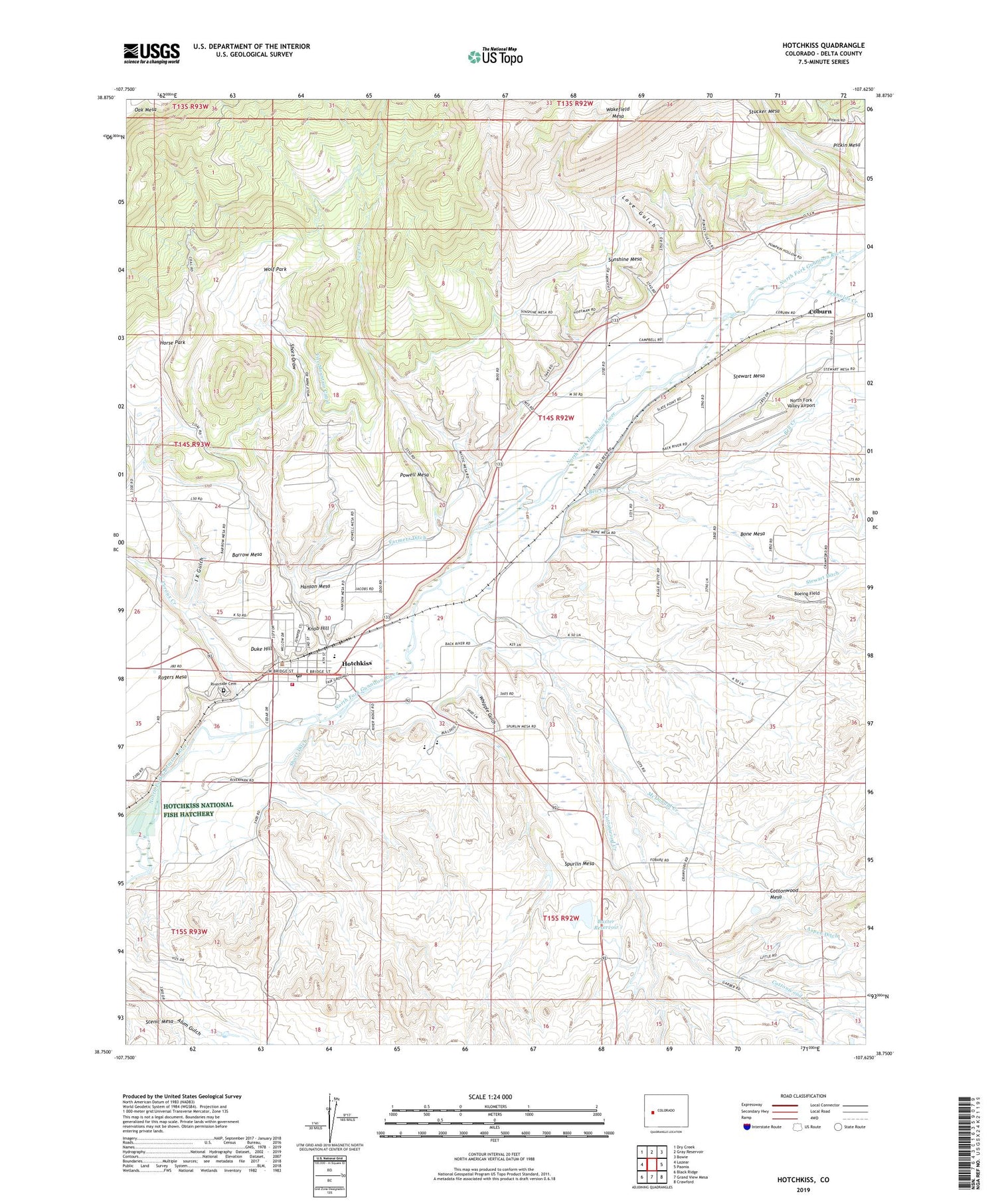 Hotchkiss Colorado US Topo Map Image
