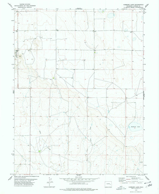 Classic USGS Hubbard Lake Colorado 7.5'x7.5' Topo Map Image