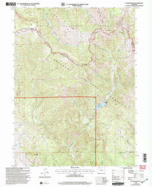 Classic USGS Hyannis Peak Colorado 7.5'x7.5' Topo Map Image