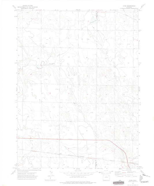 Classic USGS Hyde Colorado 7.5'x7.5' Topo Map Image