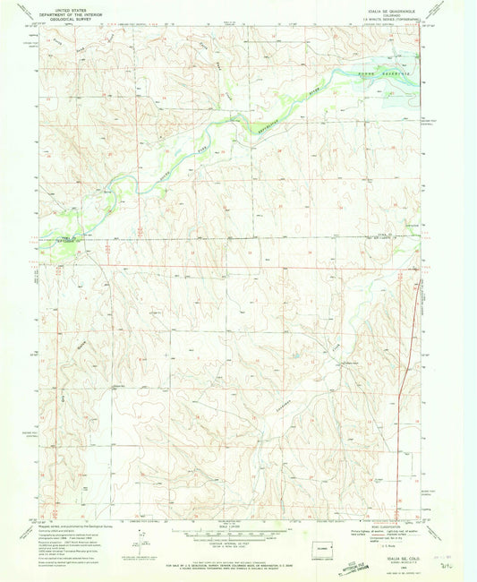 Classic USGS Idalia SE Colorado 7.5'x7.5' Topo Map Image