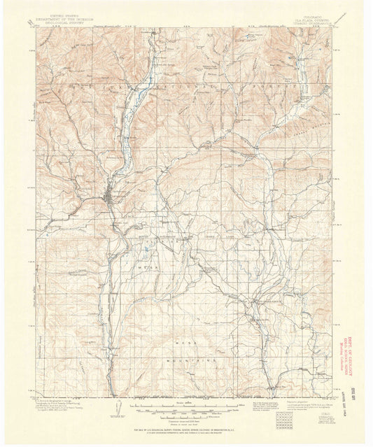 Historic 1908 Ignacio Colorado 30'x30' Topo Map Image
