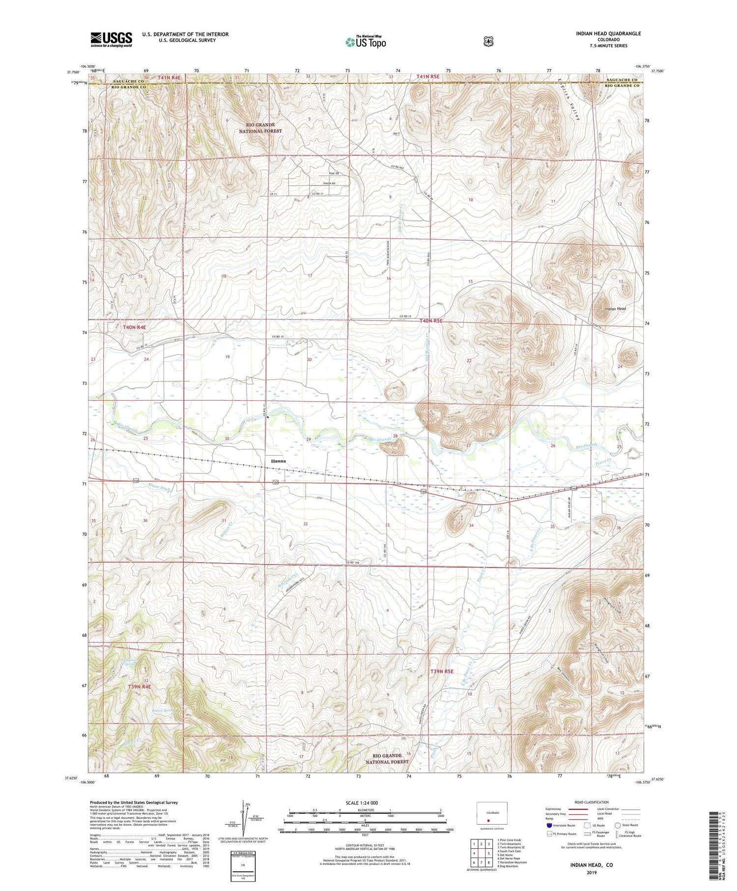 Indian Head Colorado US Topo Map Image