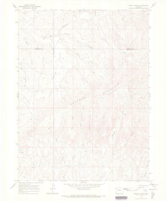 Classic USGS Indian Valley Colorado 7.5'x7.5' Topo Map Image
