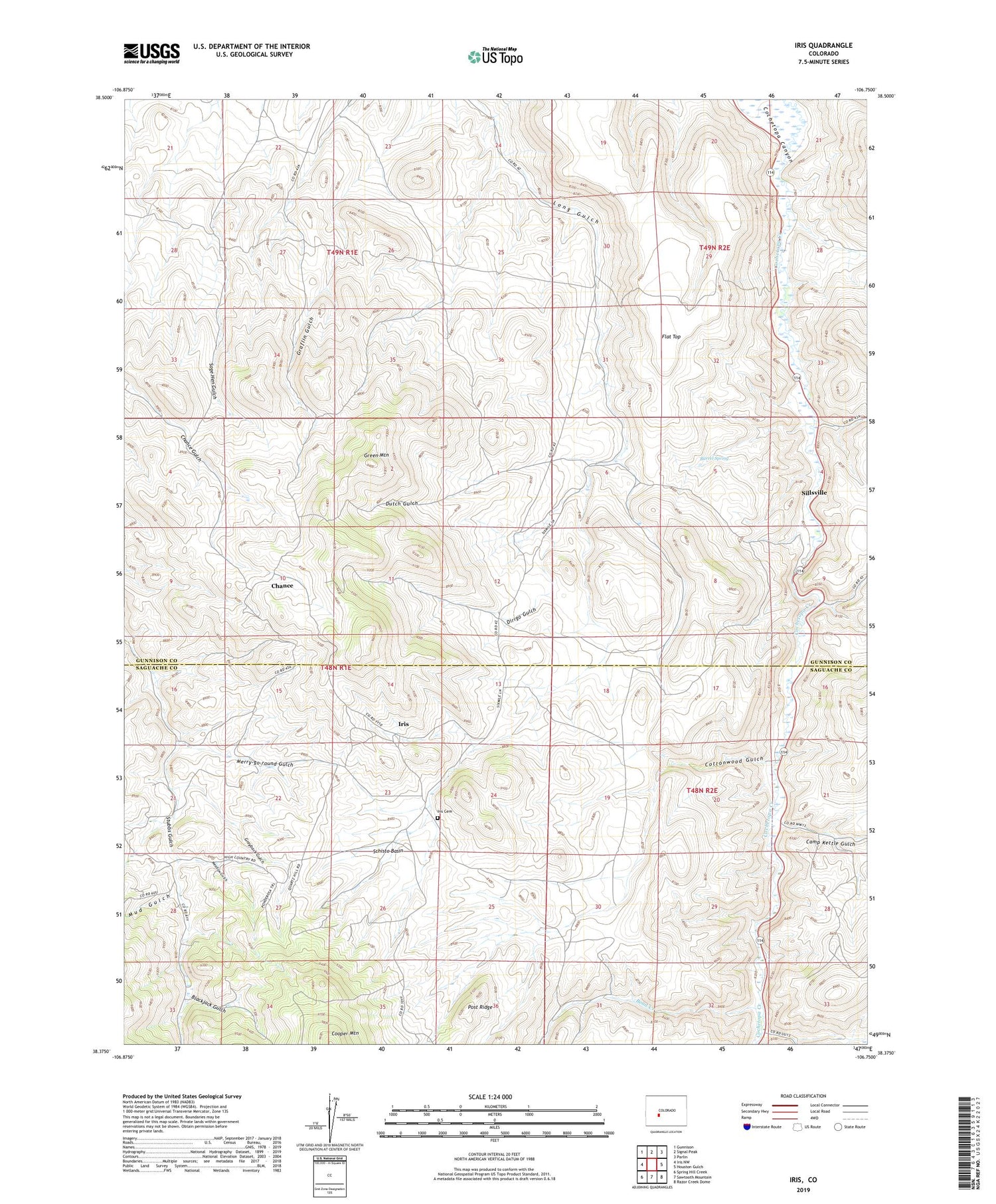 Iris Colorado US Topo Map Image