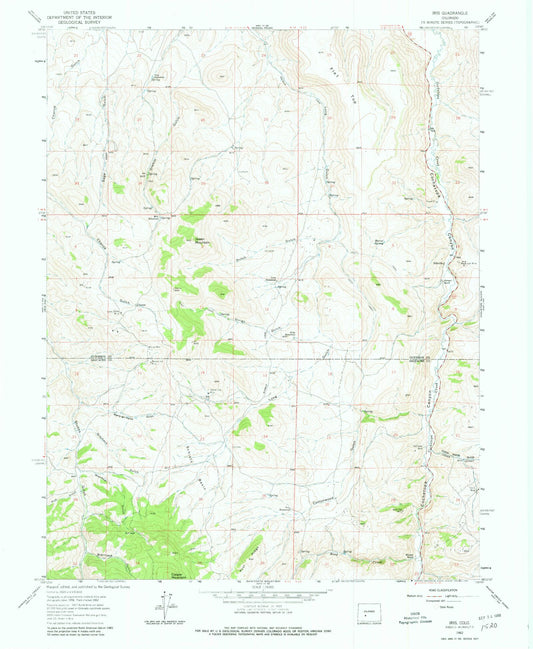 Classic USGS Iris Colorado 7.5'x7.5' Topo Map Image