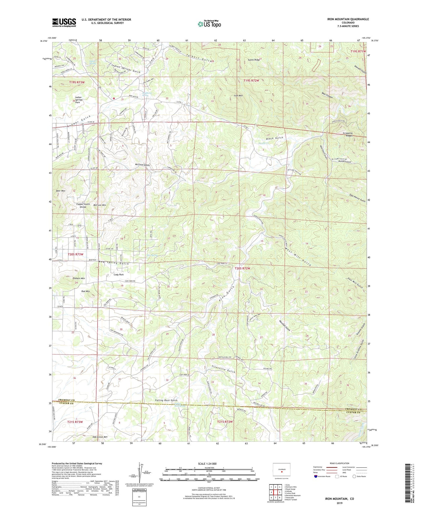 Iron Mountain Colorado US Topo Map Image