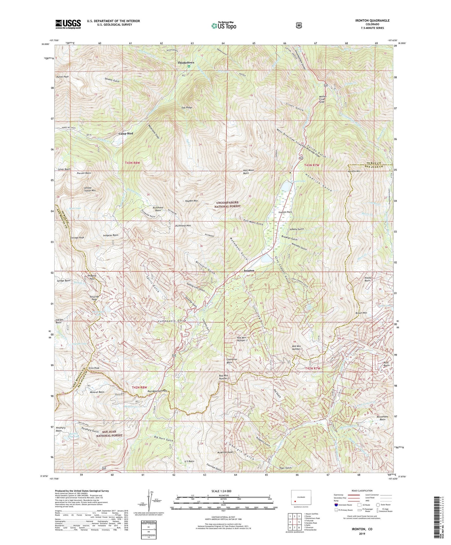 Ironton Colorado US Topo Map Image