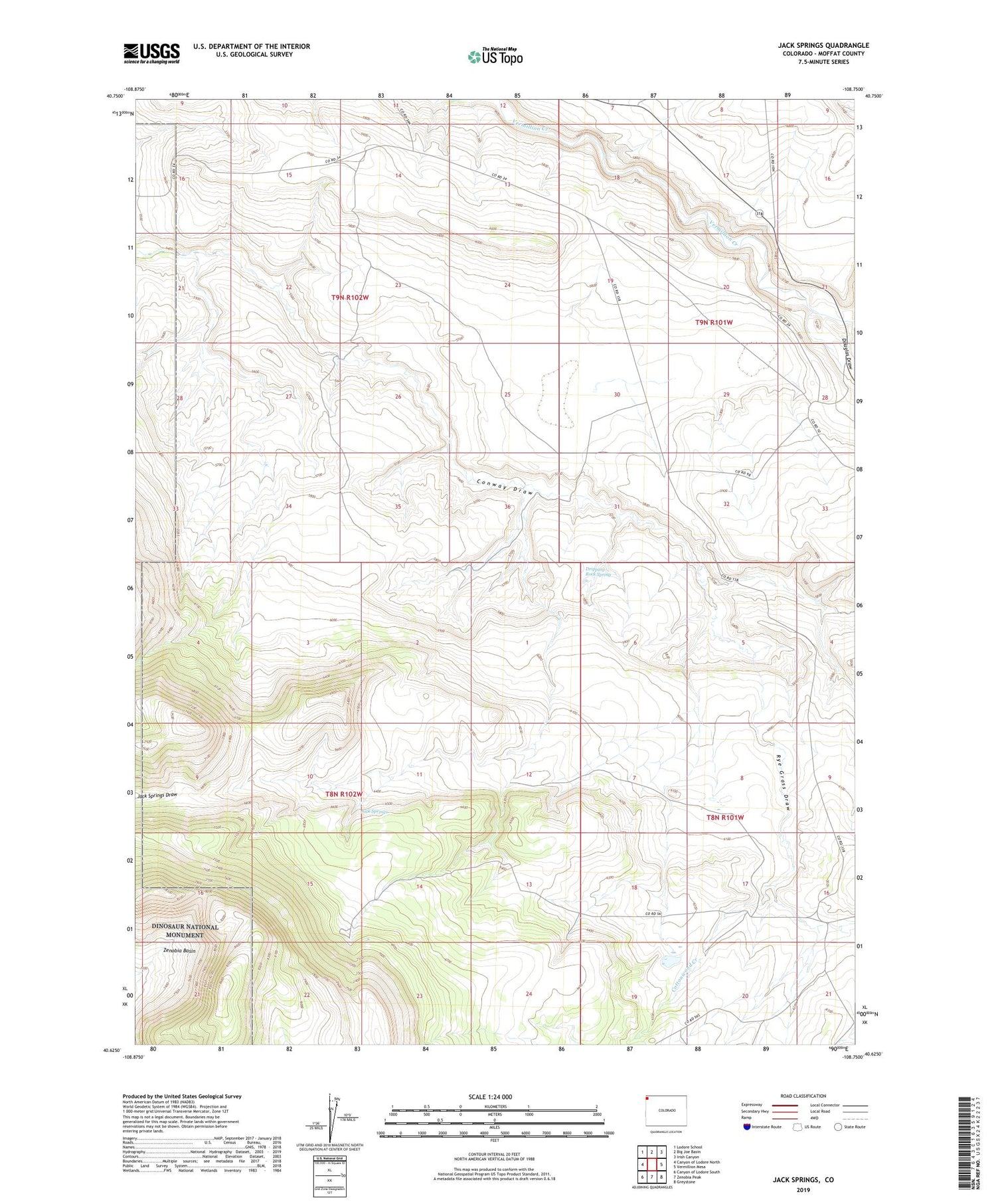 Jack Springs Colorado US Topo Map Image