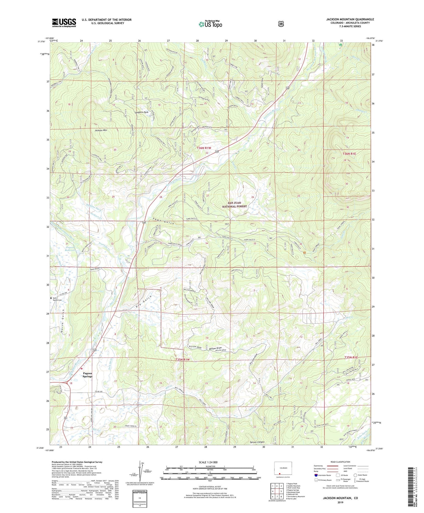 Jackson Mountain Colorado US Topo Map Image