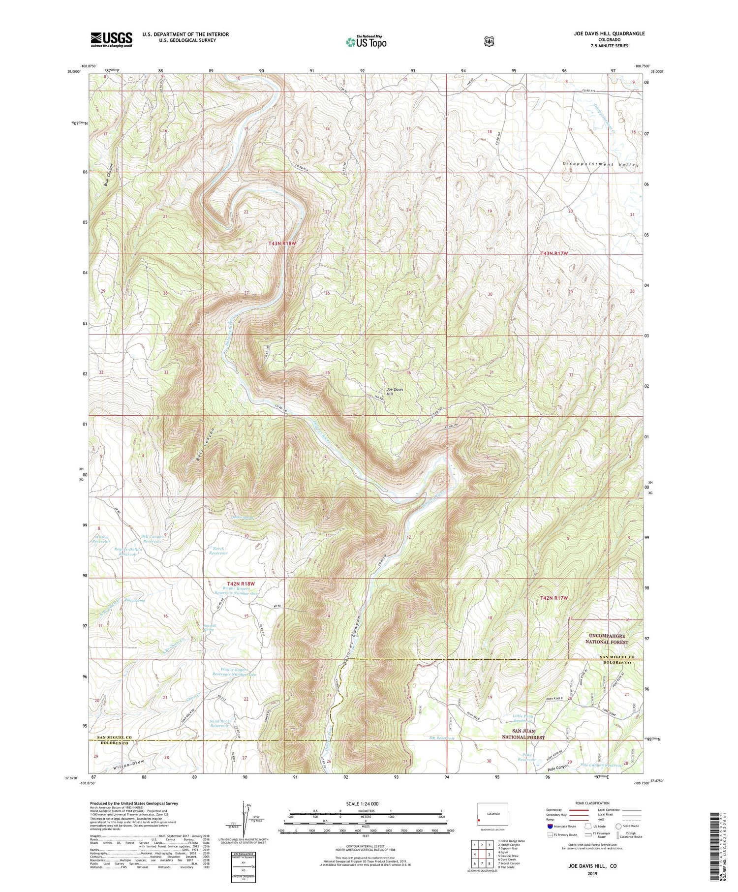 Joe Davis Hill Colorado US Topo Map Image