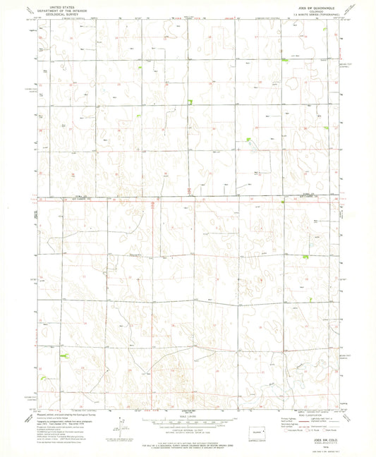 Classic USGS Joes SW Colorado 7.5'x7.5' Topo Map Image