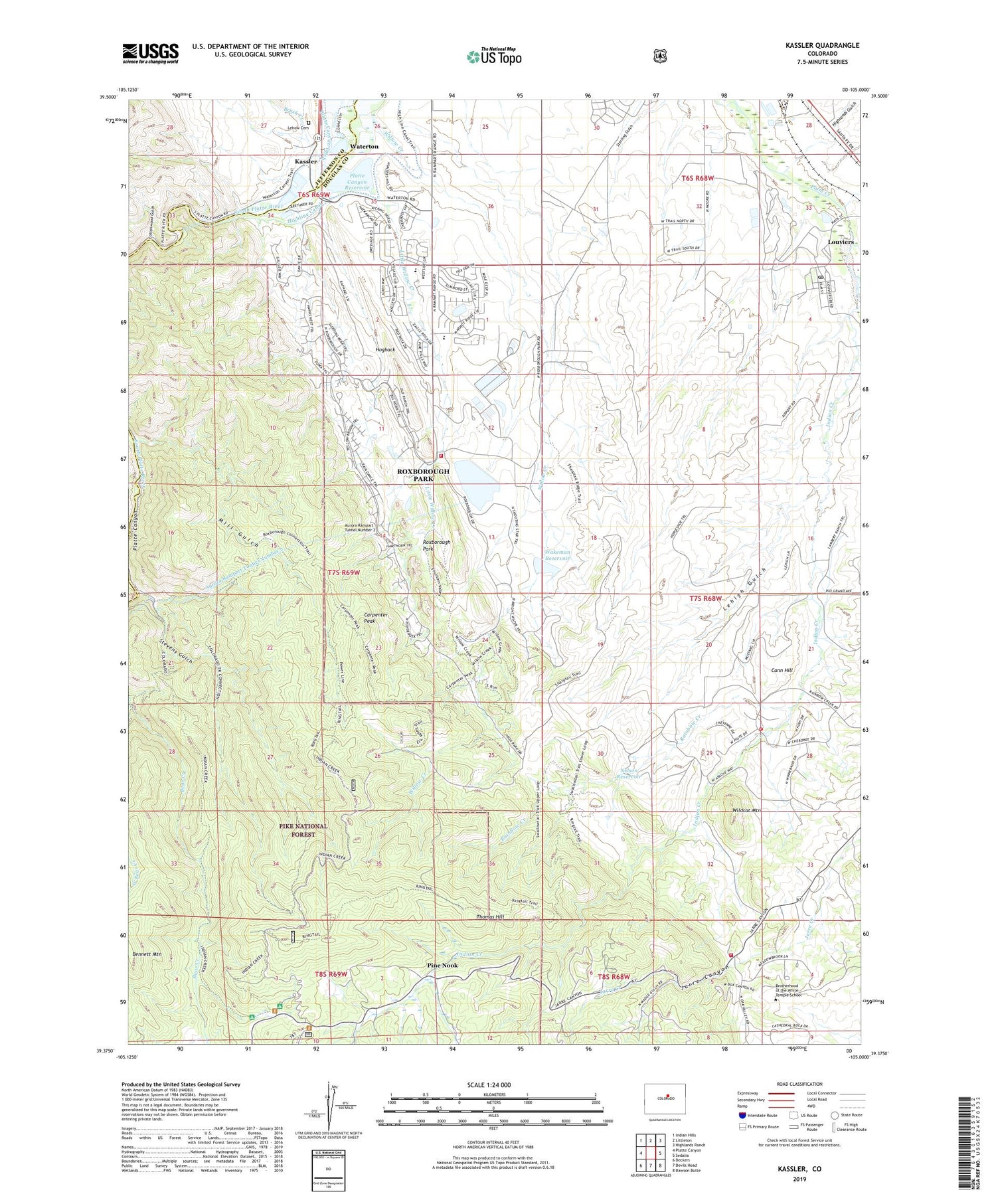 Kassler Colorado US Topo Map Image