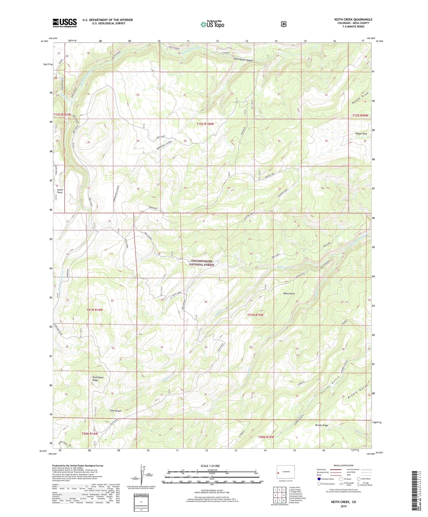 Keith Creek Colorado US Topo Map Image