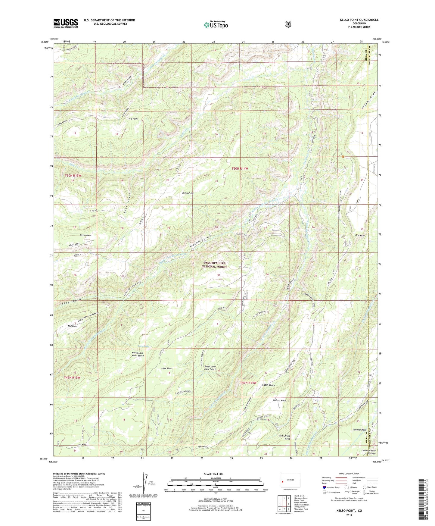 Kelso Point Colorado US Topo Map Image