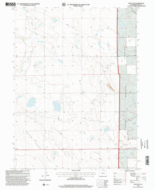 Classic USGS Keota NW Colorado 7.5'x7.5' Topo Map Image