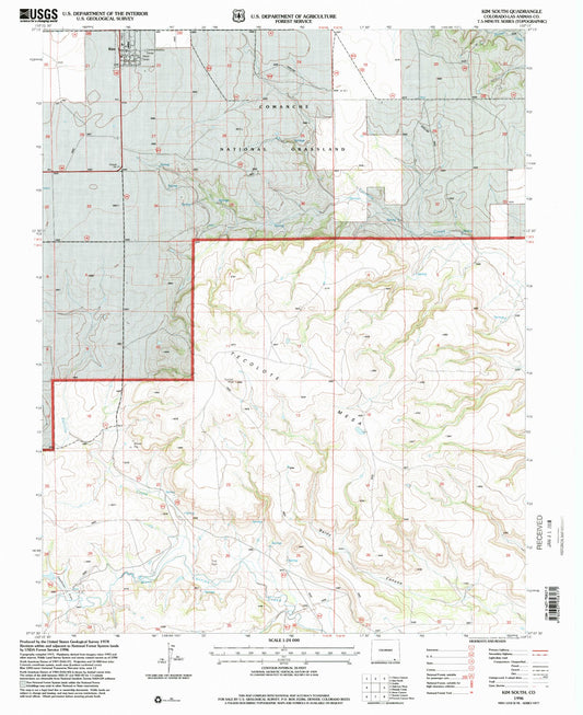 Classic USGS Kim South Colorado 7.5'x7.5' Topo Map Image