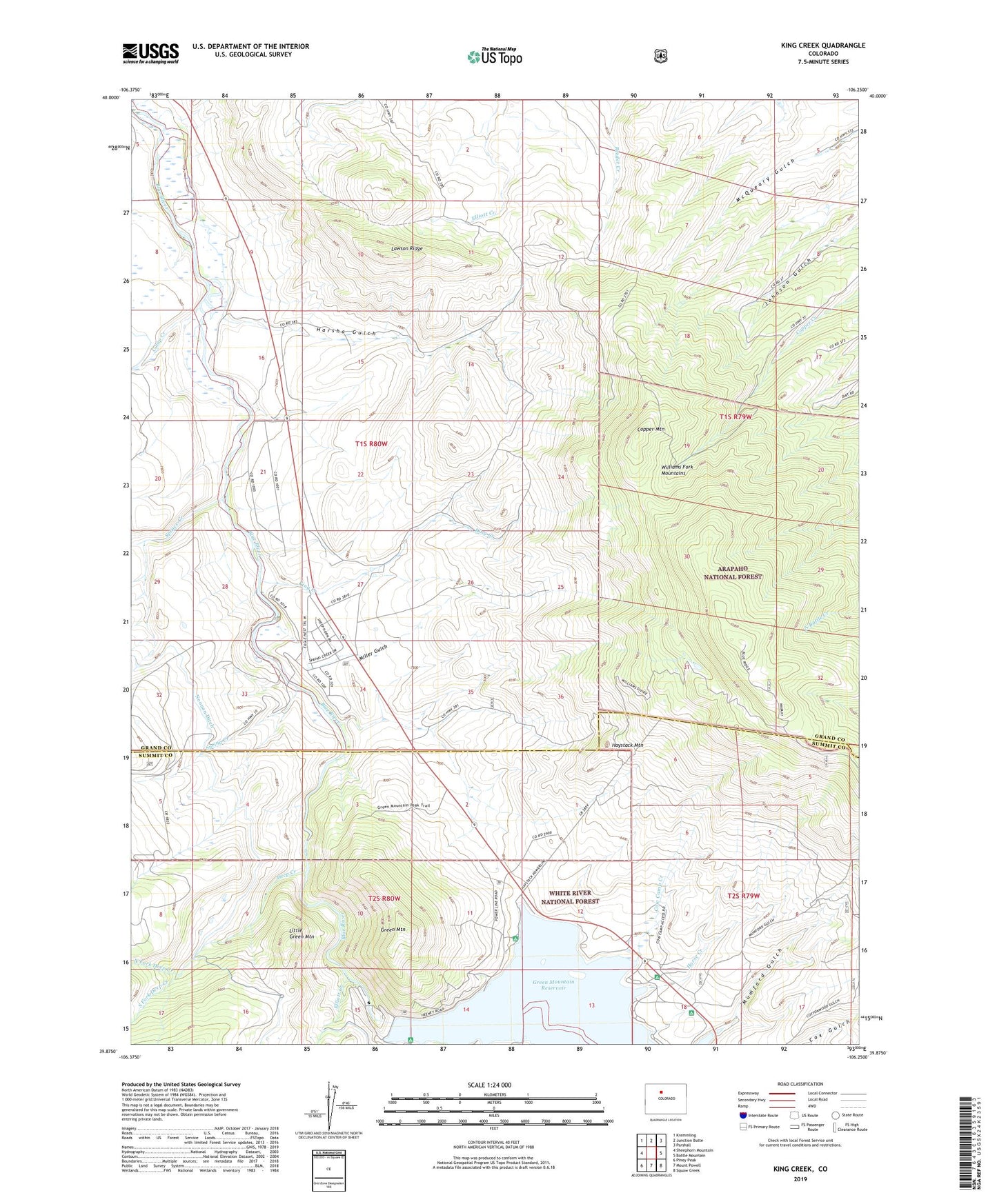King Creek Colorado US Topo Map Image