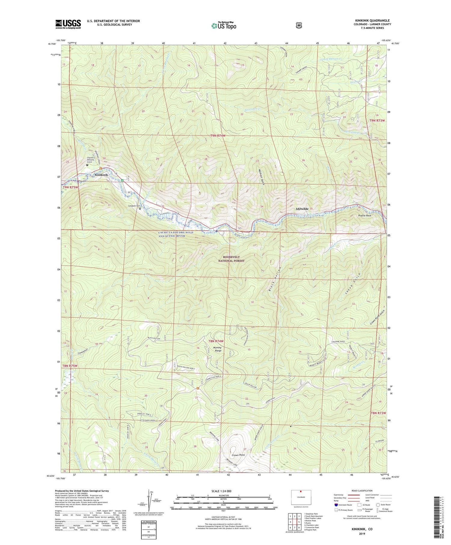 Kinikinik Colorado US Topo Map Image