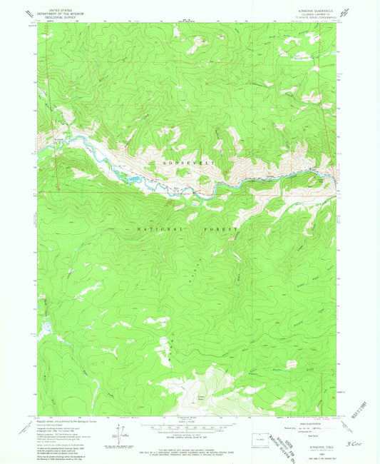 Classic USGS Kinikinik Colorado 7.5'x7.5' Topo Map Image
