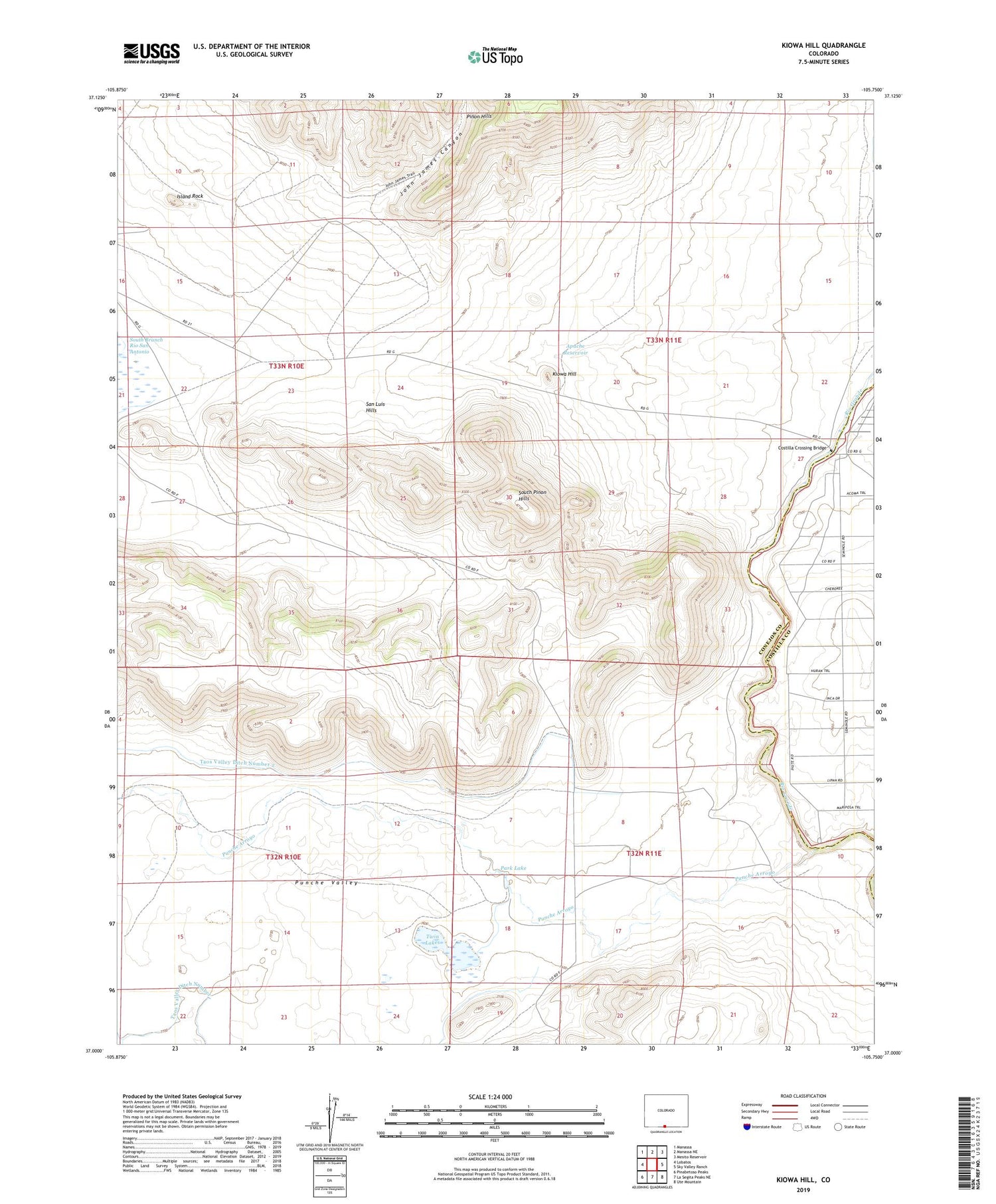 Kiowa Hill Colorado US Topo Map Image