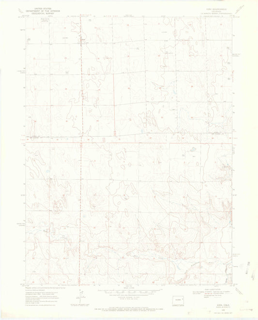 Classic USGS Kirk Colorado 7.5'x7.5' Topo Map Image