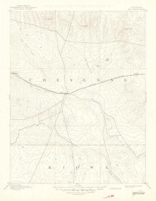 Historic 1893 Kit Carson Colorado 30'x30' Topo Map Image