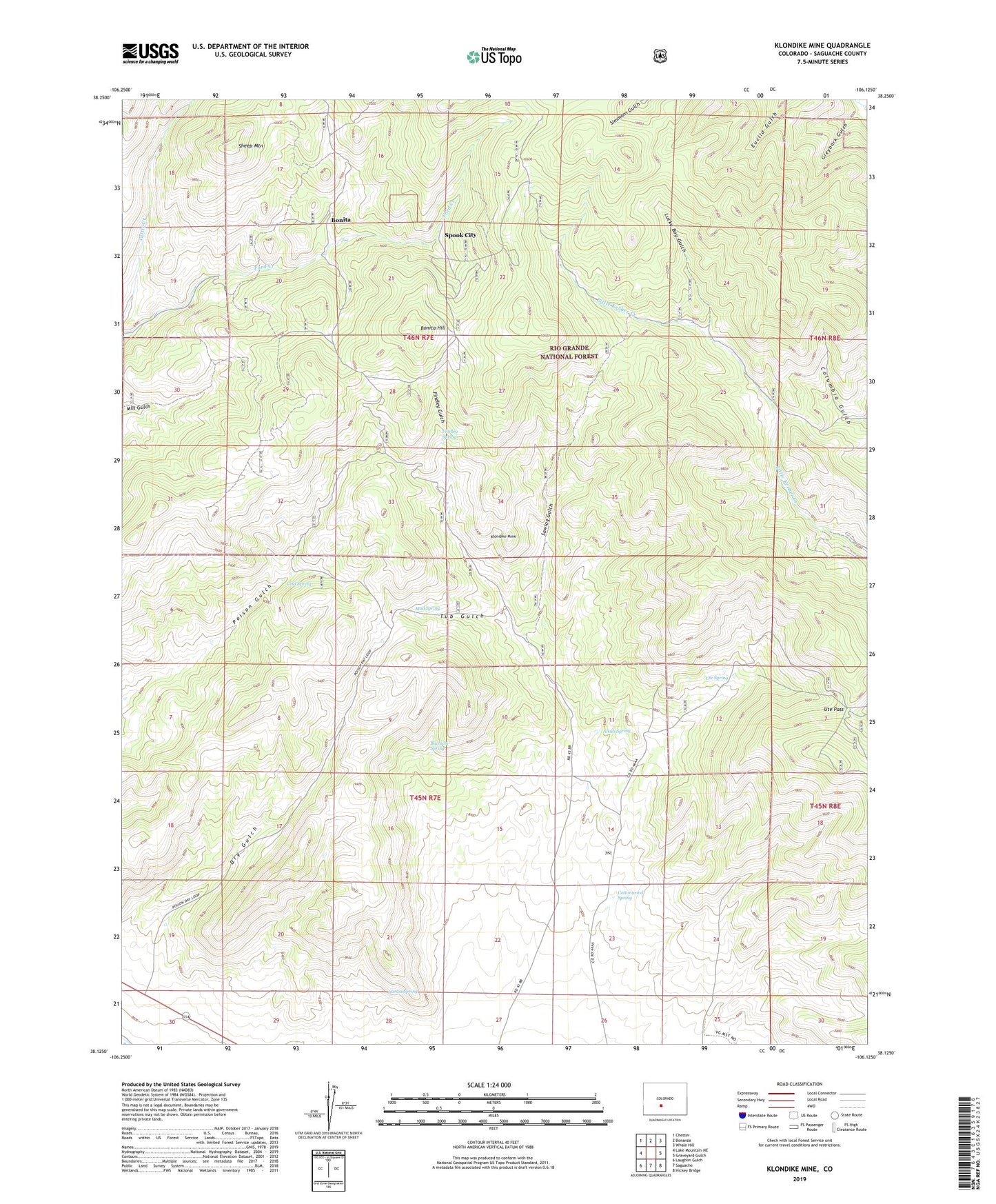Klondike Mine Colorado US Topo Map Image
